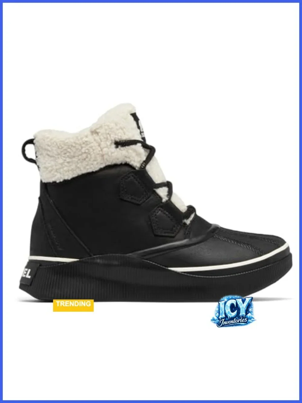 Waterproof Ankle Snow Boot - Faux Fur Lining, Lace Up